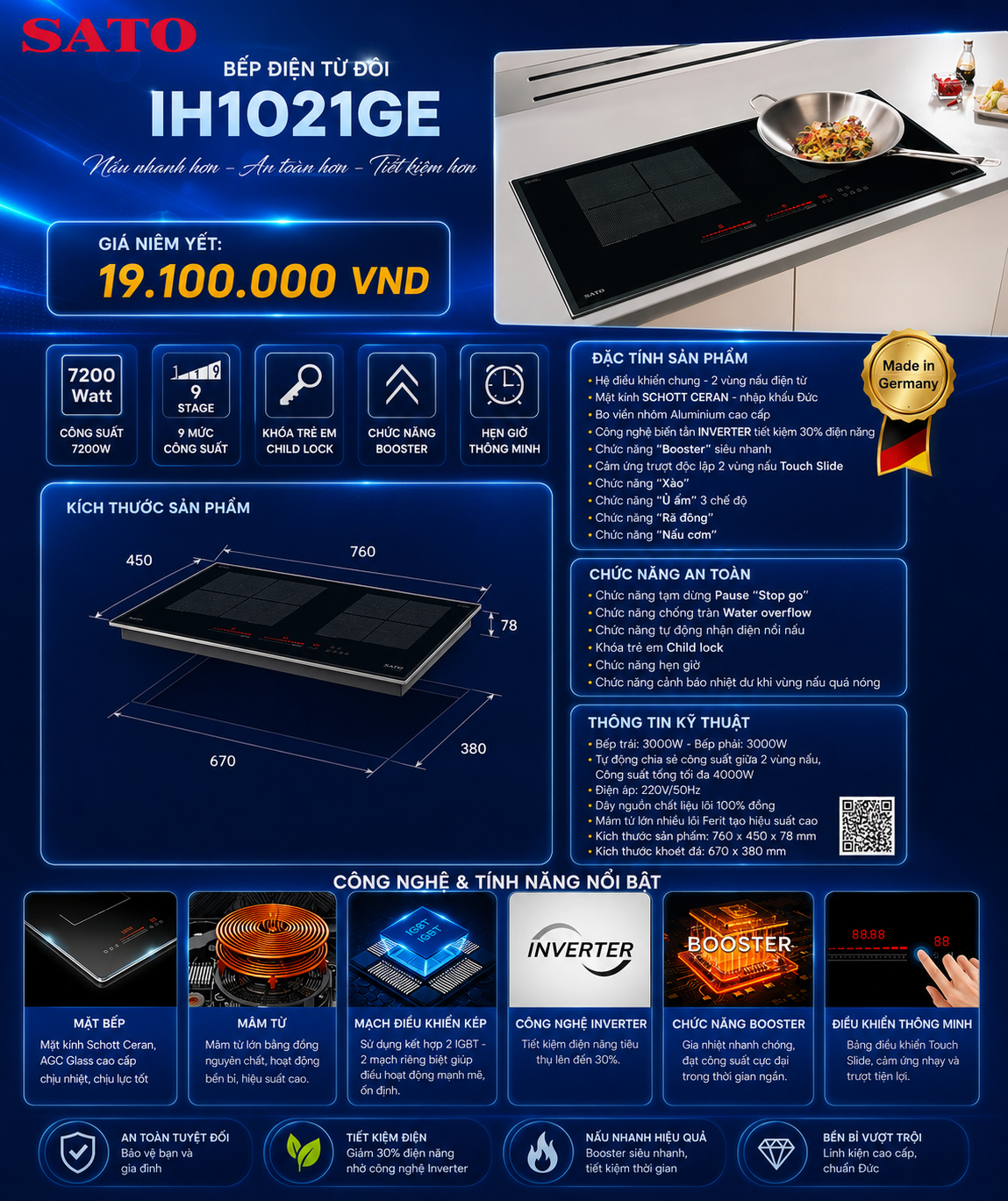 Bếp điện từ đôi IH1021GE