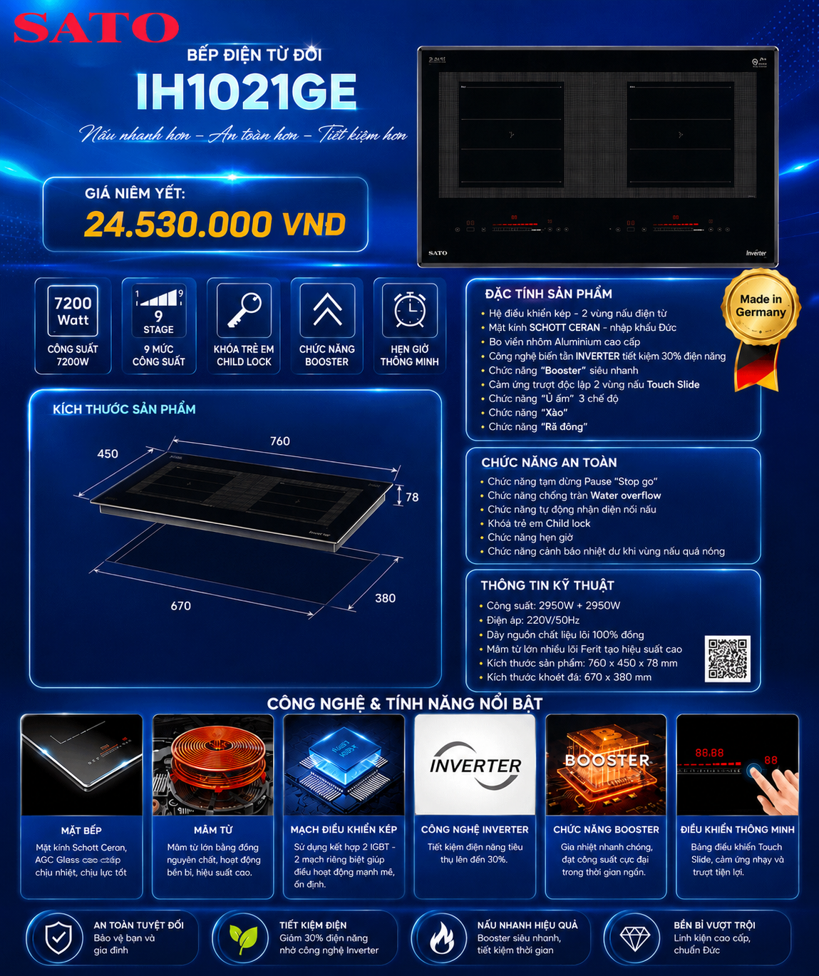 Bếp điện từ đôi IH1021GE